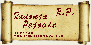 Radonja Pejović vizit kartica